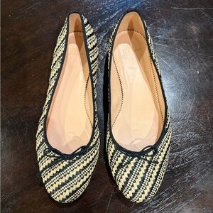 J. Crew Black and Tan Patterned Flats